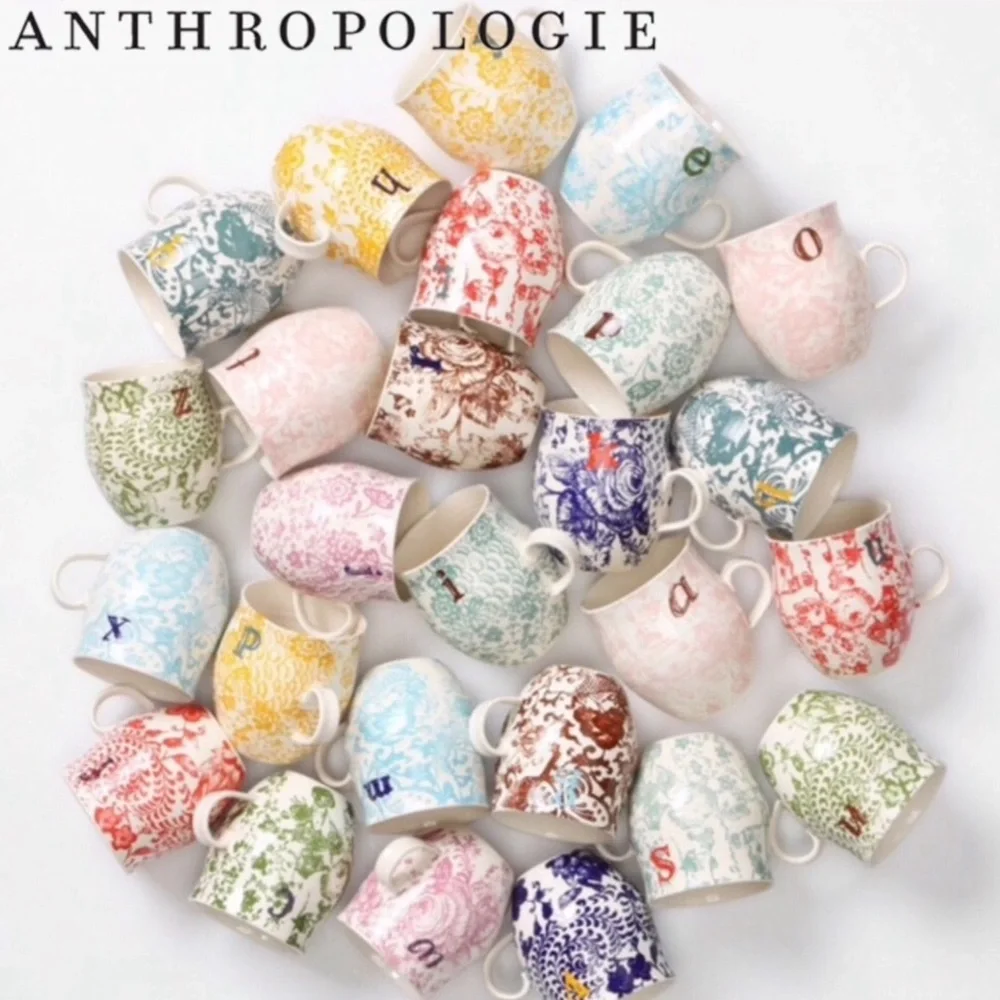 Anthropologie Homegrown Monogram Mug